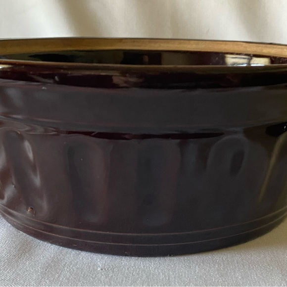 Vintage Brown Glaze Bean Pot Crock Stoneware Dutch Oven Lidded Casserole USA - Picture 5 of 8